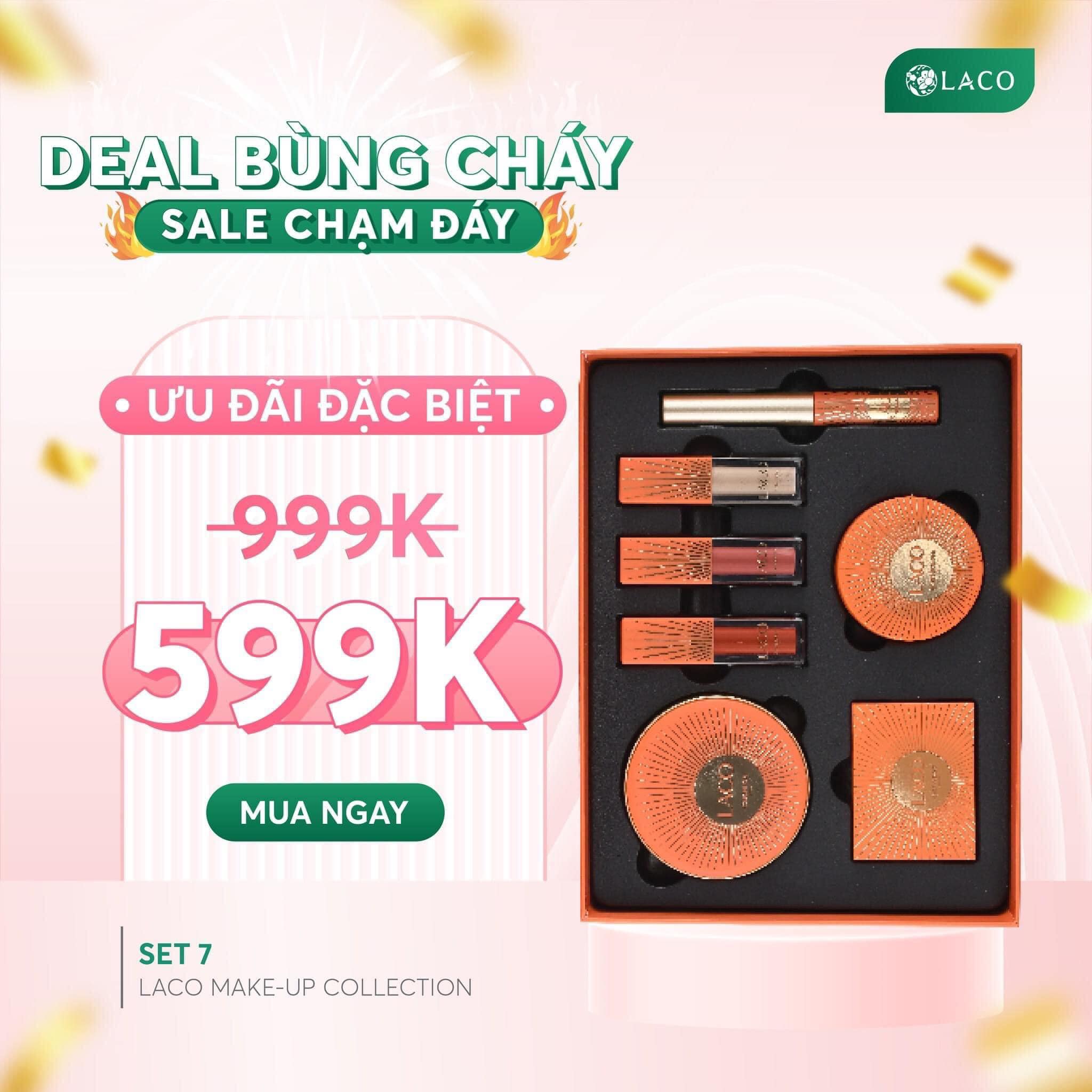 SET TRANG ĐIỂM MAKE UP LACO 7 MÓN HÓT NHẤT